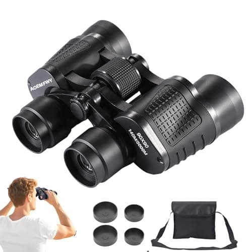 Adults Binoculars for Hunting Waterproof HD Binocular Professional with Low Light Night Vision High Powered Mini Binoculares for Bird Watching Hunting Concert Theater Camping (90 * 90) - Image 1