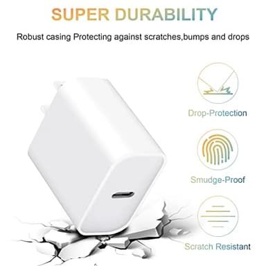 USB C Charger Block for iPhone 17 Wall Charger 20W Power Adapter for iPhone 17/17 Air/17 Pro/17 Pro Max, 16 15 14 13 12 11, iPad, Google, Samsung Fast and Convenient Charging, Type C Charger Bolck - Image 4