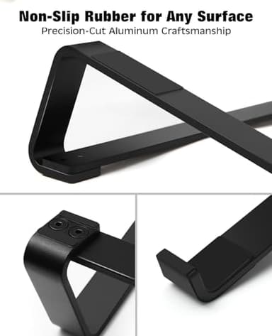 Thibault Aluminum Laptop Stand for Desk - Cooling Ergonomic Design - Fits MacBook Air Pro/DELL/HP/Lenovo/ThinkPad/Alienware - 13/14/15.6/16 -Easy Assembly- Ventilated Laptop Stand for Optimal Airflow - Image 3