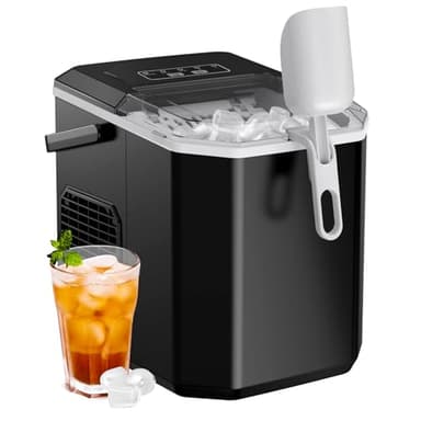 Silonn Ice Maker Countertop, Portable Ice Machine with Carry Handle, Self-Cleaning Ice Makers with Basket and Scoop, 9 Cubes in 6 Mins, 26 lbs per Day, Ideal for Home, Kitchen, Camping, RV - Image 1