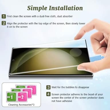 SURFCUZ [2+2 Pack] For Galaxy S22 Ultra 5G 6.8'' Tempered Glass Screen Protector, Camera Protector, 9H Tempered Glass Scratch Resistant, Ultrasonic Fingerprint Support, 3D HD Curved,touch sensitive - Image 6