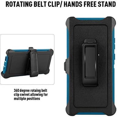 Galaxy Note 20 Ultra Case,Drop Protection Full Body Rugged Heavy Duty Case,Shockproof/Drop/Dust Proof 3-Layer Protective Durable Cover for Samsung Note 20 Ultra (Seas Blue/White with Belt Clip - Image 5