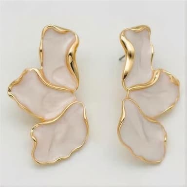 Irregular Petal Earrings For Women Stainless Steel Unique Statement Flower Dangle Earrings Trendy Jewelry Gift - Image 6