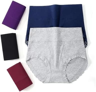 OPIBOO Women's Cotton Underwear,Ladies Soft Stretch Tummy Control Comfy No Muffin Panties Boyshorts - Image 8