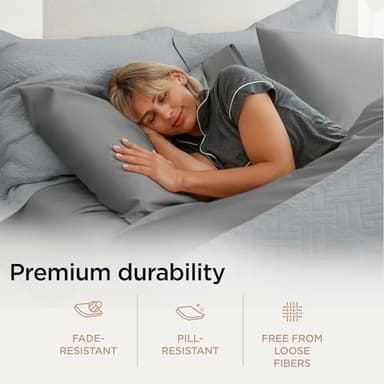 Threadmill Certified 100% American Supima Cotton Sheets, Queen Sheet Set, 1000 Thread Count, 4 Piece Luxury Bedding Set, Hotel Quality Sateen Weave, Dark Grey BedSheets with Elasticized Deep Pocket - Image 4