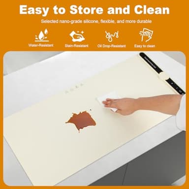 31.8 inches Silicone Warming Mat for Food, Fast Full Surface Heating Electric Warming Tray, 9 Level Temperature Adjustable Warming Kitchen Mat, Roll Up Food Warmer Mat for Countertop, Party, Travel - Image 6