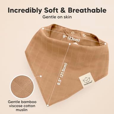 8-Pack Muslin Baby Bibs for Boys, Girls - Muslin Bandana Drool Bibs for Baby Girl & Boy, Drooling Newborn, Teething Toddler, Infant 0-36 Months, 100% Cotton Extra Absorbent & Soft (Mirage) - Image 3