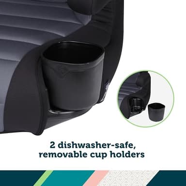 Safety 1st Grow and Go 2-in-1 Booster Car Seat with ComfortWings, Converts High-Back to Backless, 19" Wide, Fits 3 Across, Lightweight, Foldable, Easy-Clean, Cup Holders, 40-100 lbs, Crushed Grape - Image 6