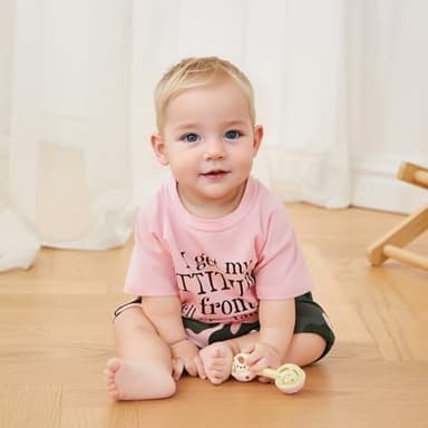 Fernvia Toddler Girls Clothes 1T 2T 3T 4T 5T Summer Outfits Baby Kids Short Sleeve T-Shirt Tops & Camouflage Shorts Sets (B-Pink, 12-18 Months) - Image 3