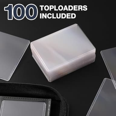 Toploader Binder, Holds 360 Toploaders, 100 Toploaders INCLUDED, 9-Pocket PU Cover Top Loader Binder for 3" x 4" Rigid Toploaders, Ringless Double-Sided Toploader Card Binder for TCG, Sport Cards - Image 6