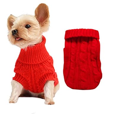 Dog Sweaters for Small Dogs, Pet Sweaters Classic Knitwear Winter Girl Boys Dog Clothes Chihuahua Coat Warm Puppy Costume Clothing Cute Doggie Sweater Apparel for Yorkie Christmas - Image 1