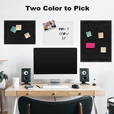 TORASO Cork Board Bulletin Board with Felt,Wood Framed Display Bulletin Board for Walls with Pins, Eye Bolts, gaskets, Screws, Pin Board for Office, School and Home(Black,1pc) - Image 5