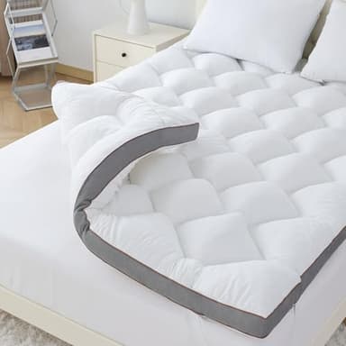 WhatsBedding 3 Inch Memory Foam Mattress Topper Queen, Extra Soft Pillow Top Mattress Topper with Breathable Air Mesh Sides, 1700GSM Fluffy Shredded Memory Foam Filled & Thicked Down Alternative-Lined - Image 1