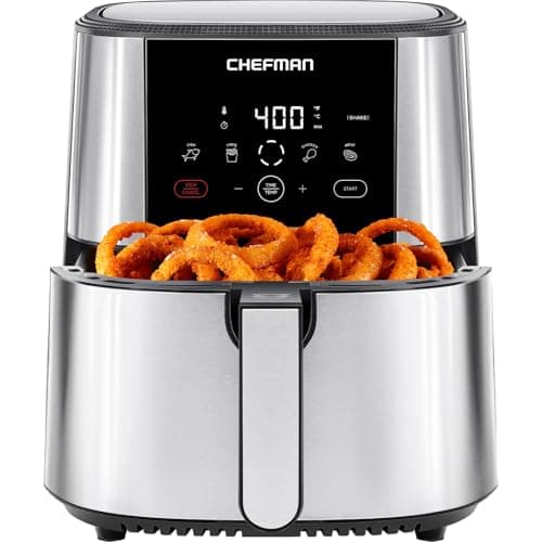 Chefman TurboFry® Touch Air Fryer, XL 8-Qt Family Size, One-Touch Digital Control Presets, French Fries, Chicken, Meat, Fish, Nonstick Dishwasher-Safe Parts, Automatic Shutoff, Stainless Steel - Image 1