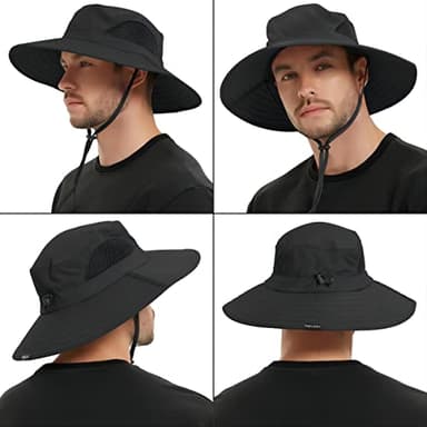 EINSKEY Unisex Sun Hat, Waterproof Wide Brim Bucket Hat Packable Boonie Hat for Fishing Hiking Gardening Safari Beach - Image 8