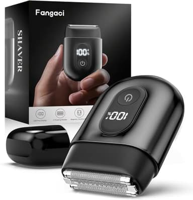 Fangaci Electric Foil Shavers for Men: Mini Electric Razor with Big LED Display & 3 Floating Blades - IPX7 Waterproof Wet Dry Face Razor, USB Type C - Image 1
