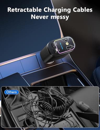 Starlight Retractable Car Charger with Retractable Cables, Starlight in Car Roof 4 in 1 Super Fast USB C Car Phone Charger, 2 USB Ports Starry Sky Adapter, Compatible with iPhone 17 16 15 14 13 12 - Image 6