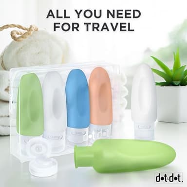 Dot&Dot Leak Proof Travel Bottles - TSA Approved 3oz Silicone Toiletries Travel Shampoo & Conditioner Containers with Labels - Image 8