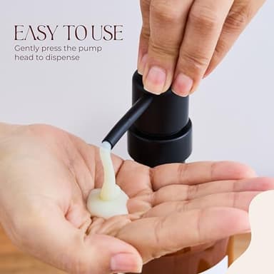 PALAKI – Shampoo and Conditioner Dispenser Set of 3 – Modern 19.6 oz Amber Shower Dispenser - Plastic Durable Containers, Space-Saving Design, Ideal for Organized Shower Experience - Image 4