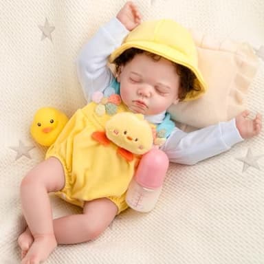Jirachi Lifelike Reborn Baby Dolls, 18-Inch Sleeping Real Life Cloth Body Baby Girl, Realistic Reborn Baby with Toy Accessories for Kids Age 3+ - Image 3