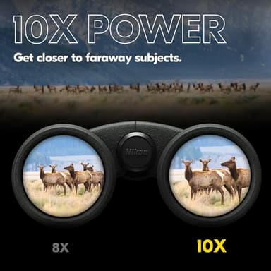 Nikon PROSTAFF P3 10x42 Binocular | Waterproof, fogproof, Rubber-Armored Full-Size Binocular, Wide Field of View & Long Eye Relief | Official Nikon USA Model - Image 6