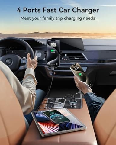 Rocoren 55W 4-Port Car Charger, PD3.0 QC3.0 Super Fast Charging USB C Car Charger for Multiple Devices, Cigarette Lighter Adapter for iPhone 17/16/15/14 Series, iPad Pro, Samsung S25/S24 Ultra, Pixel - Image 3