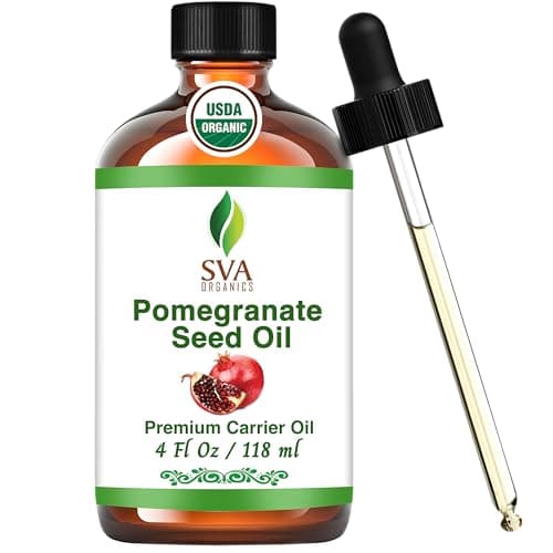 SVA Pomegranate Seed Organic - 4 Fl Oz – 100% Natural Cold Pressed Organic Pomegranate Oil - for Face, Skin Care, Hair Care, Scalp Massage & Body Massage – Carrier Oil with Dropper - Image 1