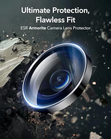ESR 2 Pack for iPhone 17 Pro Max/17 Pro/16 Pro Max/16 Pro/15 Pro Max/15 Pro/14 Pro Max/14 Pro Camera Lens Protector, Ultra-tough HD Individual Lens Protectors, Ultra-thin Tempered Glass, Black - Image 2