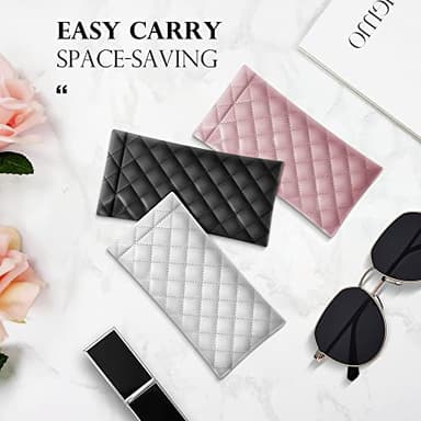 COMF-PRO Squeeze Top Sunglass Pouch - Portable Sunglass Organizer Pouch Bags Soft PU Leather Glasses 2 Pack - Image 6
