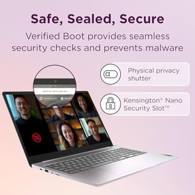 Lenovo Chromebook 15 (15.6" FHD Display, 4GB RAM, 128GB Storage (64GB eMMC + 64GB SD Card) 2TB Cloud Storage, Intel Celeron), Home & Student Laptop, Webcam, Wi-Fi 6, 10-Hr Long Battery Life, Chrome OS - Image 3