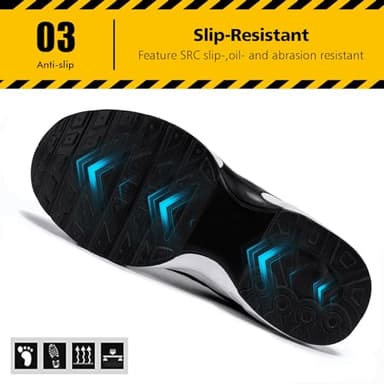 Tinefiy Steel Toe Shoes for Women Lightweight Safety Shoes Comfortable Slip Resistant Indestructible Shoe Womens Puncture Proof Work Shoe Size 8 - Image 5