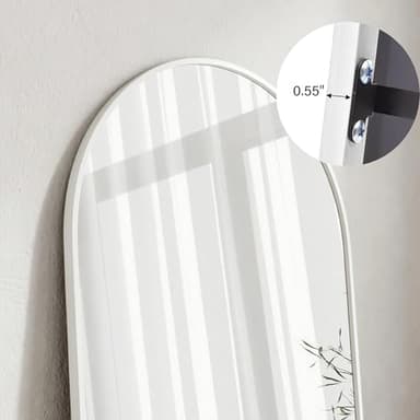 ZMYCZ Mirror Full Length, 71"x26" Arched Full Length Mirror, Arch Mirror with Stand, Large Standing Mirrors, Oversized Full Body Mirrors with Aluminum Frame for Bedroom, Living Room (White) - Image 6