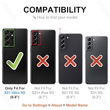 HOOMIL Case for Samsung Galaxy S21 Ultra (ONLY 6.8-Inch), Non-Yellowing, Drop Protection, Anti-Scratch Transparent Hard Back Phone Cover - Crystal Clear - Image 2