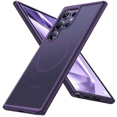 TORRAS Magnetic Shockproof for Samsung Galaxy S24 Ultra Case, Fit for MagSafe, Military Grade Drop Tested, Protective Translucent Matte Slim Case for Samsung S24 Ultra, Deep Purple - Image 1