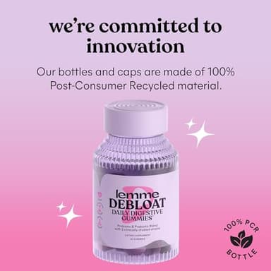 Lemme Debloat - Digestive & Gut Health Gummies with 2 Clinically Studied Probiotics & Prebiotic, Vegetarian, Gluten Free, Non GMO, BlackBerry Flavor (60 Count) (Pack of 2) - Image 7