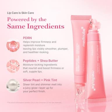 medicube PDRN Peptide Jelly Gloss Balm | Moisturizing Lip Gloss with Pink Peptide, Hyaluronic Acid, Ceramide & Shea Butter | Clear Gloss with Silver Pearl for a Plump, Glossy Lips | 10g - Image 3