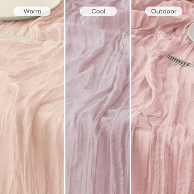 Leetaltree 2 Pack Pink Cheesecloth Table Runner, 35x120 Inch Boho Rustic Cheese Cloth Table Runner, Decorative Table Runners for Bridal Baby Shower Decorations or Wedding Table Decorations - Image 9