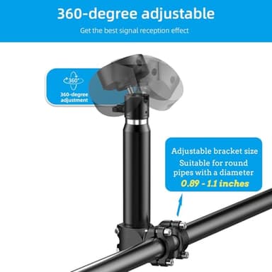 Starlink Mini Mount, Adjustable Starlink Mini Mount for RVs, Motorcycles, and Yachts, 360° Rotatable Aluminum Bracket, No Drill Installation, Roof Railing Mount Installation Range 0.88-1.04” - Image 4