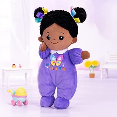 OUOZZZ 10" Black Baby Doll for 1 Year Old Girl Gifts - First African American Baby Dolls Toys for Girl Birthday Christmas Plush Gift for Toddler - Image 2