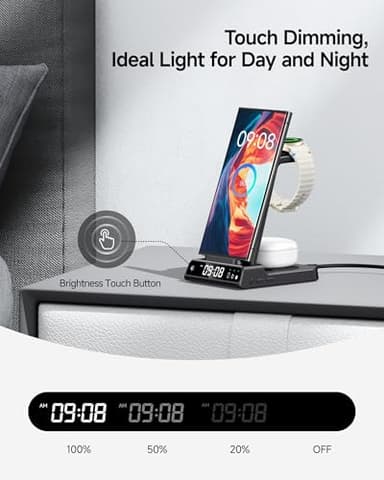 Wireless Charger for Samsung, 3 in 1 Wireless Charging Station for Samsung Galaxy S25 Ultra/S24 Ultra/S23/S22/Note 20/Z Flip 7/Fold 6, Charger for Samsung Galaxy Watch Ultra/8/7/6, Galaxy Buds 3/3 Pro - Image 3