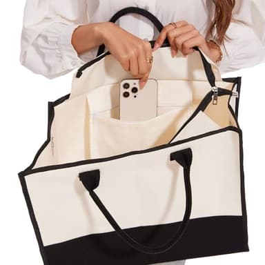 Grandma Gifts Grandma Appreciation Tote Bag & Makeup Bag Grandmother Gifts from Granddaughter Cosmetic Bag Presents for Grandma Women Mimi Nana Canvas Bag for Party Birthday Retirement Mothers Day - Image 7