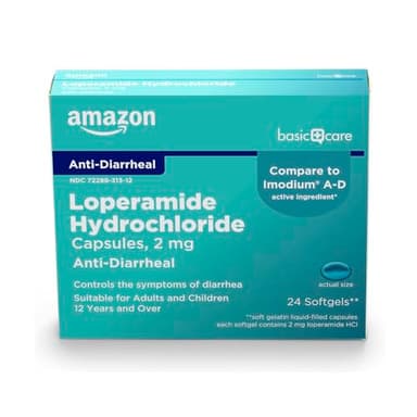 Amazon Basic Care Loperamide Hcl 2 Mg Softgels, Anti-Diarrheal, 24 Count (Pack of 1) - Image 1