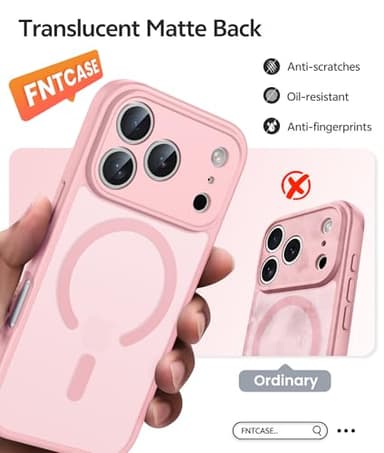FNTCASE for iPhone 17 Pro-Max Case: Magnetic Frosted Translucent Matte Military Grade Shockproof Slim Cover | Full Covered Camera Protection | Slim Drop Proof Durable Protective Cases - Image 6
