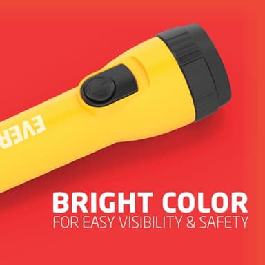 EVEREADY LED Flashlights (4-Pack), Bright Flashlights for Emergencies and Camping Gear, Flash Light with AA Batteries Included, Blue/Yellow (4-Pack) - Image 6