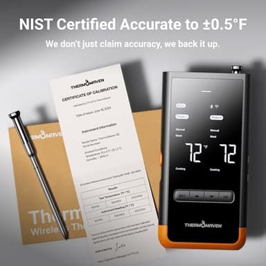 ThermoMaven Wireless Bluetooth Smart Meat Thermometer: Standalone Base, Smart WiFi Thermometer with Sub-1G, 6 Sensors NIST Certified Accuracy, 2 Probes, for BBQ, Grill, Oven, Smoker, Rotisserie - Image 6