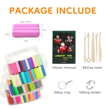 Artecho Polymer Clay Kit, 82 Colors Oven Bake Modeling Clay Kit with 5pcs Clay Sculpting Tools and 31pcs Accessories for DIY, Jewelry Design, Home Decoration and Art Sculpture - Image 2