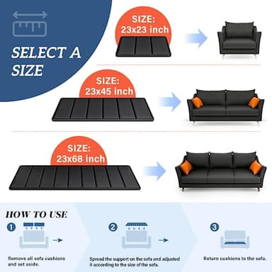 Jin&Bao Wider Couch Cushion Support for Sagging, Heavy Duty Solid Wood Sofa Cushion Support 23''x67.5'' Couch Supporter Under The Cushions/Sofa Bed Board 100% Saver Sagging - Image 5