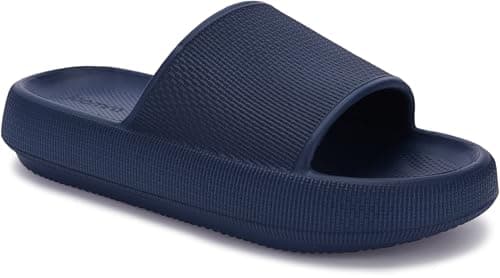 Joomra Slippers Mens Slides Cushioned for Womens Size 9 Quick Drying Shower Foam Male Pillow House Shoes Pool Beach Spa Garden Sandals Sandles Dark Blue 40-41 - Image 1