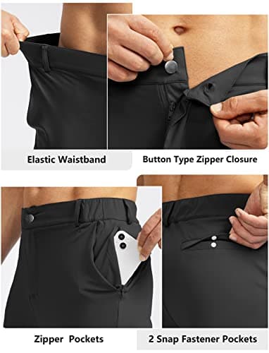 Soothfeel Men's Golf Joggers Pants with 5 Pockets Slim Fit Stretch Sweatpants Running Travel Dress Work Pants for Men(Black, L - Image 4