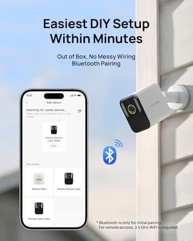 Anona Aurora 4K Solar Security Cameras Wireless Outdoor, Forever Power with Solar Panel, 8MP Color Night Vision, 24/7 AOV Recording, No Monthly Fees, AI Detection, Easy Setup, 2.4 G WiFi, IP67, 4 Pack - Image 9